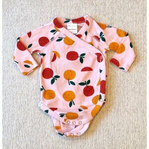 Hanna Andersson Baby Side Snap Bodysuit Light Pink Fruits Size 0-3 Month Shirt